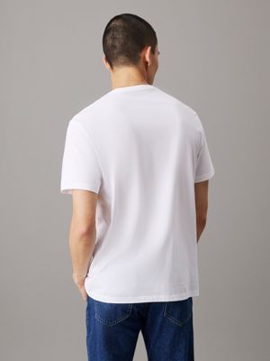 brilliant white monogram t-shirt for men calvin klein jeans