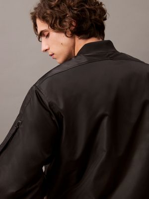 black padded nylon bomber jacket for men calvin klein jeans