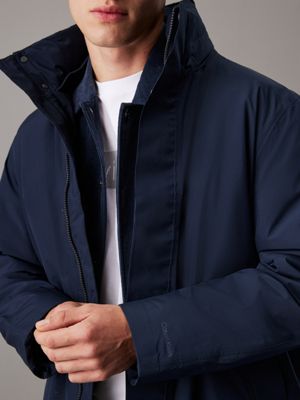 dark sapphire technical puffer coat for men calvin klein