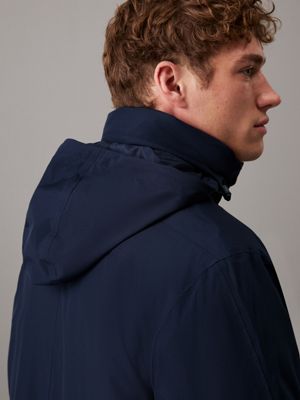 dark sapphire technical puffer coat for men calvin klein