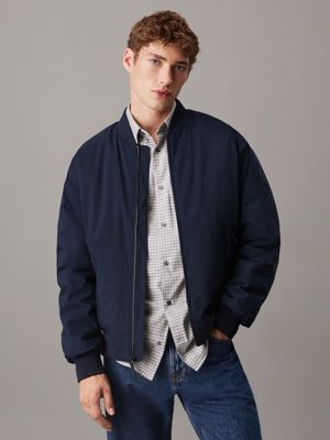 blue bomber jacket for men calvin klein