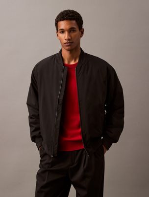 Calvin klein logo bomber jacket best sale