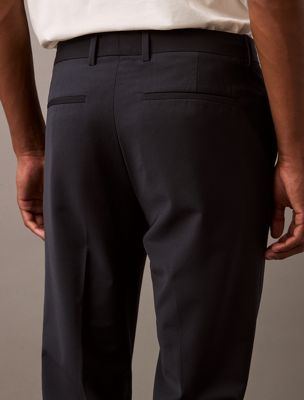 dark sapphire slim wool blend trousers for men calvin klein