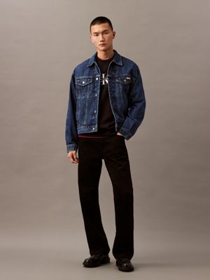 dark blue 90's denim jacket for men calvin klein jeans