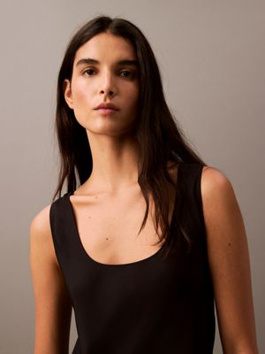 black archroma midi slip dress for women calvin klein