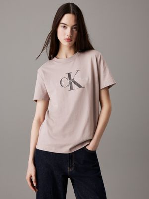 grey monogram t-shirt for women calvin klein jeans