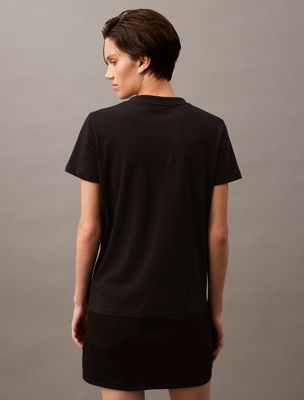 t-shirt avec monogramme black pour femmes calvin klein jeans
