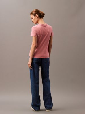 dusty rose monogram t-shirt for women calvin klein jeans