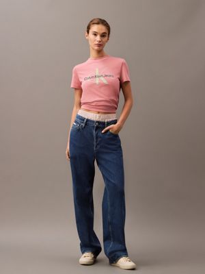  t-shirt z monogramem dla kobiety - calvin klein jeans