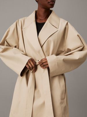 white pepper trench coat for women calvin klein