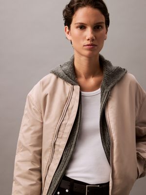 goat padded nylon bomber jacket for women calvin klein jeans