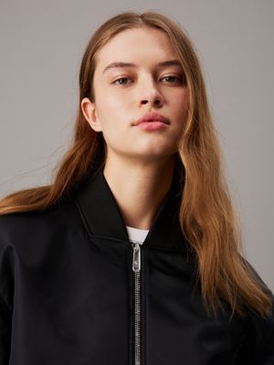 black padded nylon bomber jacket for women calvin klein jeans