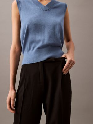 black plisowane spodnie z miękkiej krepy dla kobiety - calvin klein