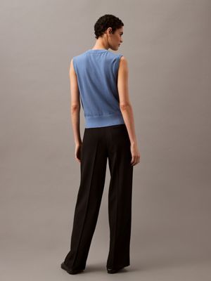 black archroma soft crepe pleated trousers for women calvin klein