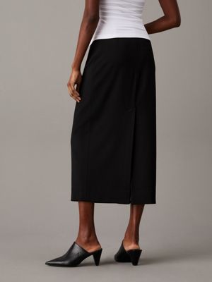 black archroma relaxed midi pencil skirt for women calvin klein