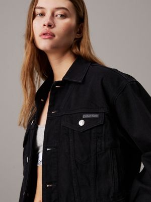 ck classic black 90's denim jacket for women calvin klein jeans