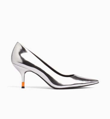 calvin klein silver pumps