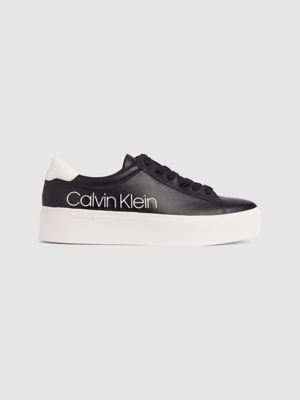 black leather trainers womens