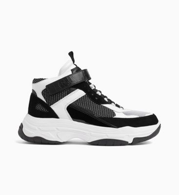 calvin klein leather chunky trainers white