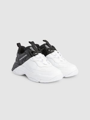 calvin klein leather chunky trainers white
