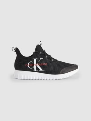 black and white calvin klein trainers