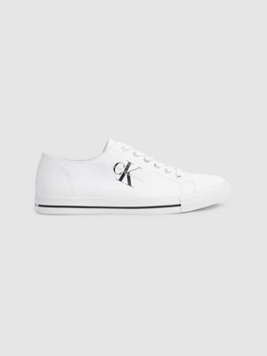 calvin klein ireland canvas white plimsoll trainers