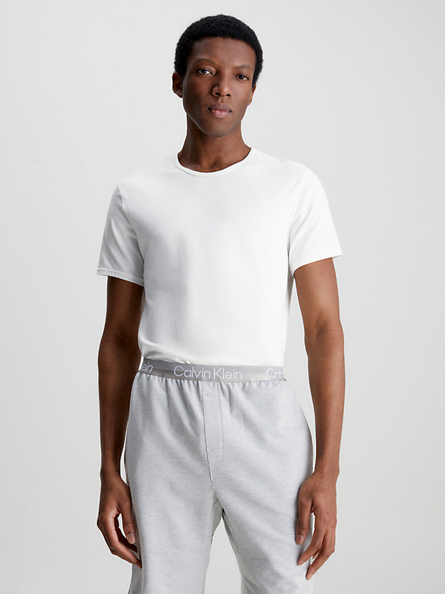 white 2-pack lounge t-shirts - modern cotton voor heren - calvin klein
