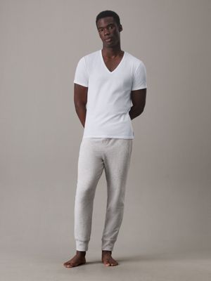 white 2 pack lounge t-shirts - modern cotton for men calvin klein