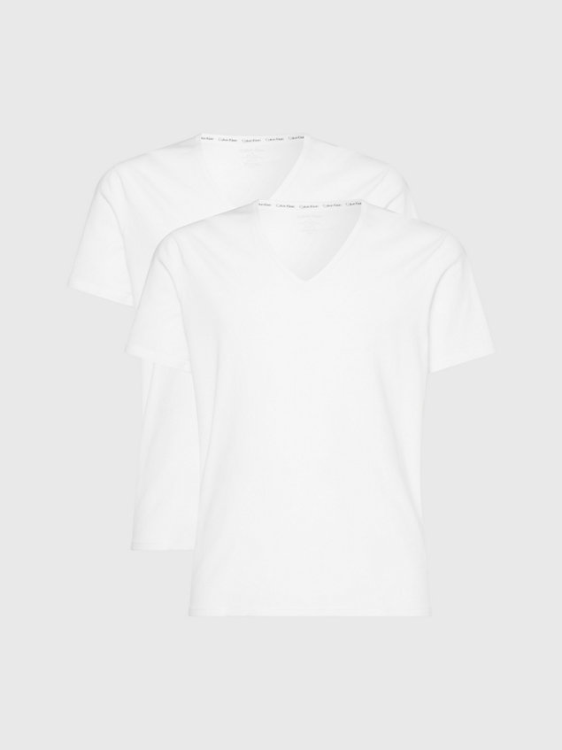 white 2 pack lounge t-shirts - modern cotton for men calvin klein