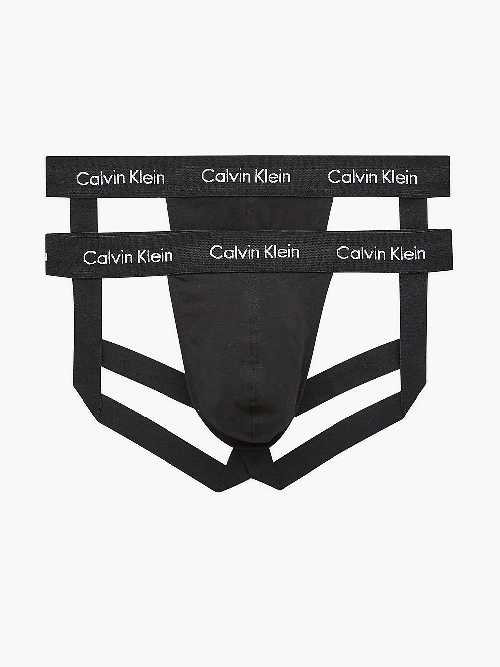 BLACK Lot De 2 Strings - Cotton Stretch undefined hommes Calvin Klein