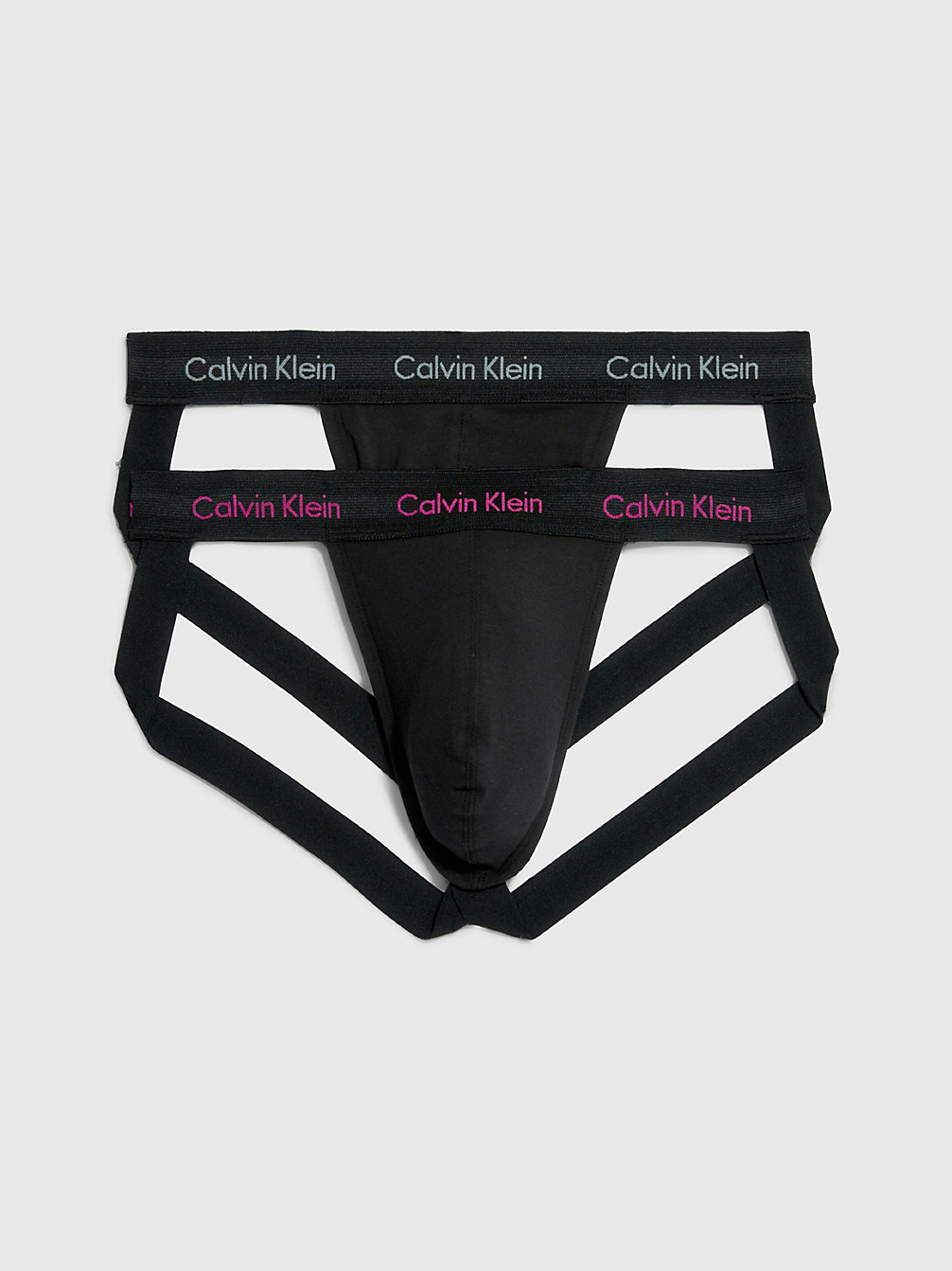 B-SILVER SPRINGS, PALACE PINK LOGO Lot De 2 Strings - Cotton Stretch undefined hommes Calvin Klein