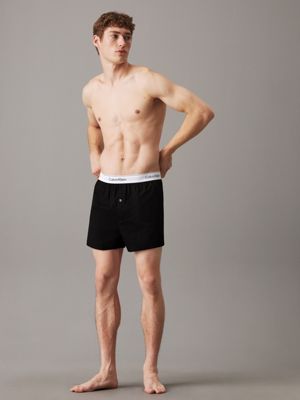 Calvin Klein Modern Cotton Woven Boxers 2 Pack In Slim Fit in