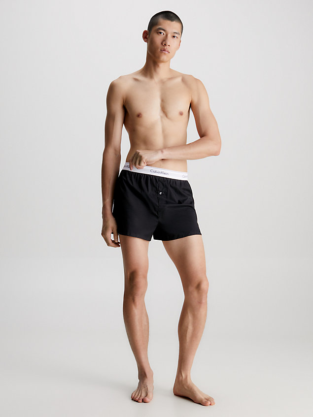 boxer slim in confezione da 2 - modern cotton black da uomo calvin klein
