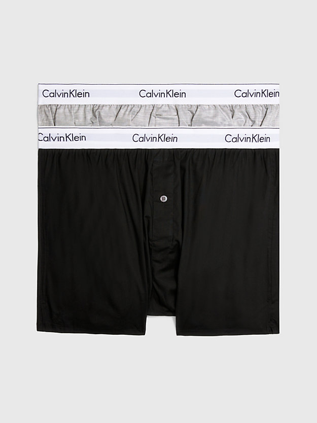 BLACK/GREY HEATHER 2 Pack Slim Fit Boxers - Modern Cotton for men CALVIN KLEIN