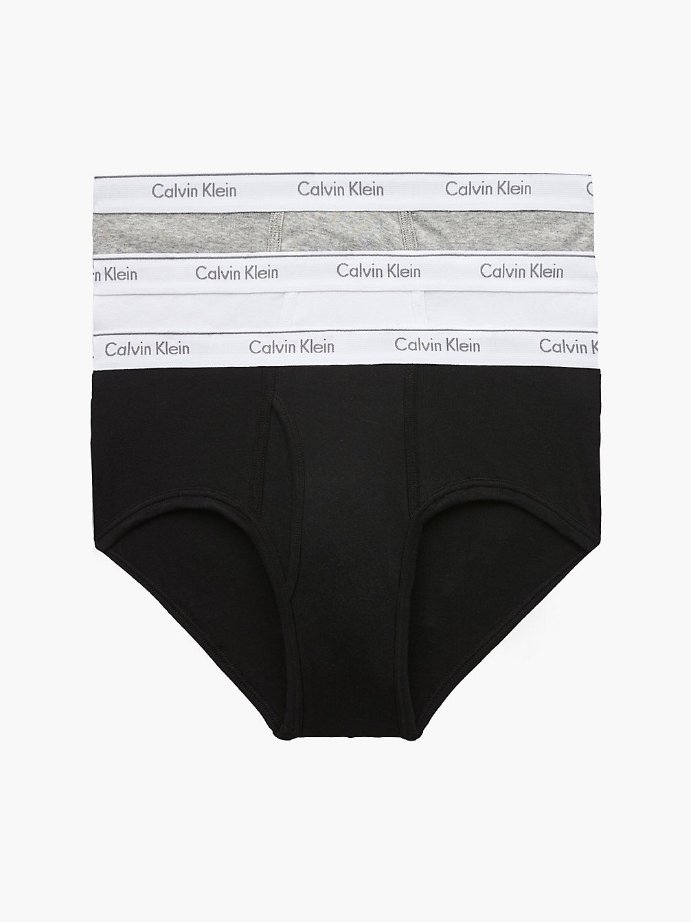 BLACK/WHITE/GREY HEATHER 3-Pack Slips - Cotton Classics undefined heren Calvin Klein