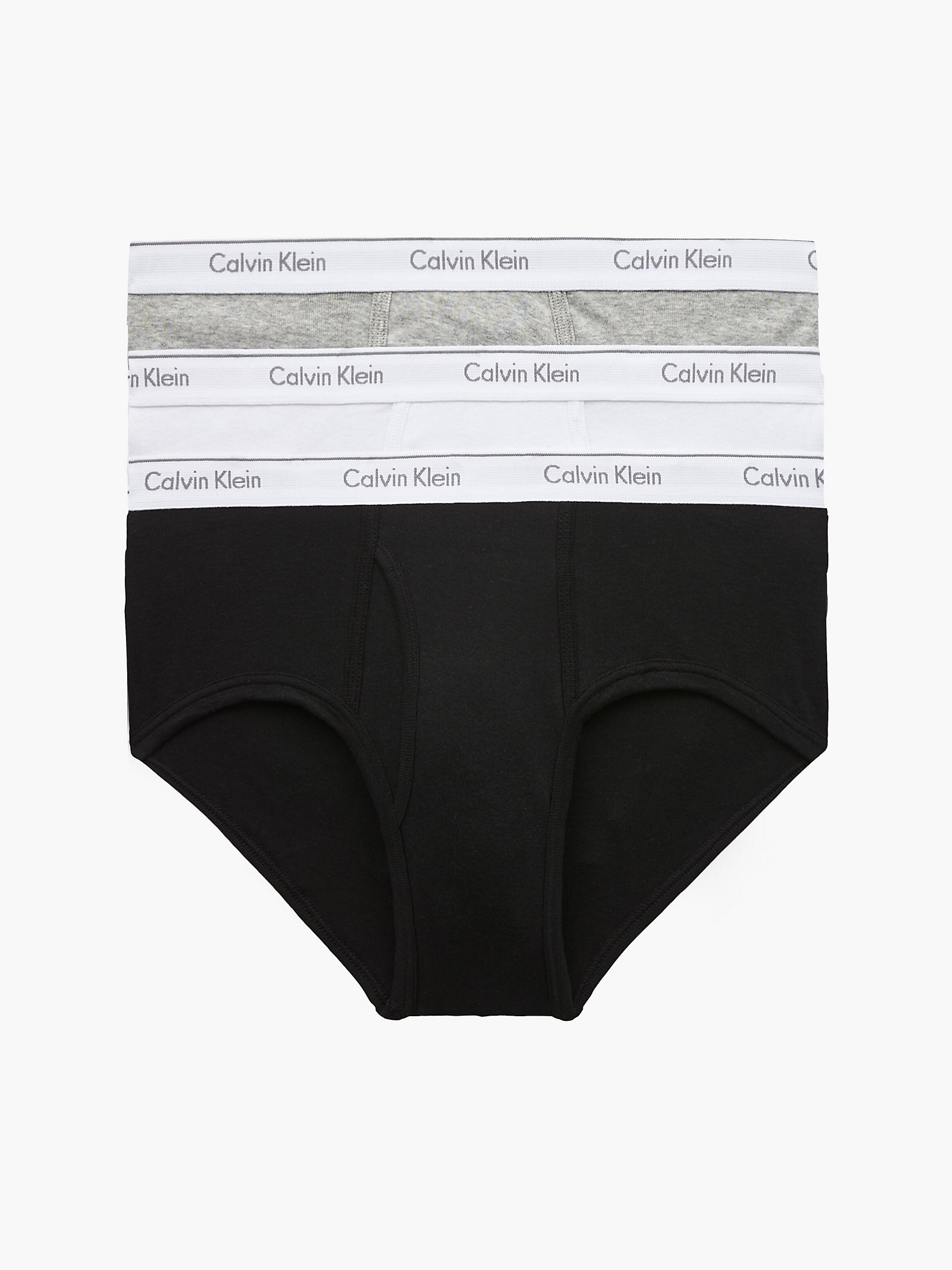 Black/white/grey Heather 3 Pack Briefs - Cotton Classics undefined men Calvin Klein