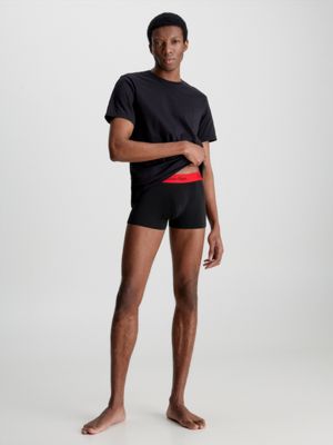 Calvin Klein Cotton Stretch Trunks, Pack of 2, Black/Red