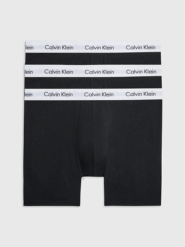 BLACK Boxer aderenti lunghi in confezione da 3 - Cotton Stretch da uomo CALVIN KLEIN