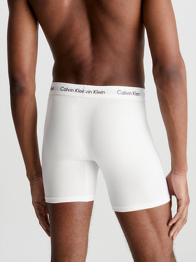 white 3-pack boxers lang - cotton stretch voor heren - calvin klein