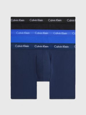 Blue Pack of three cotton-blend boxer briefs, Calvin Klein Underwear