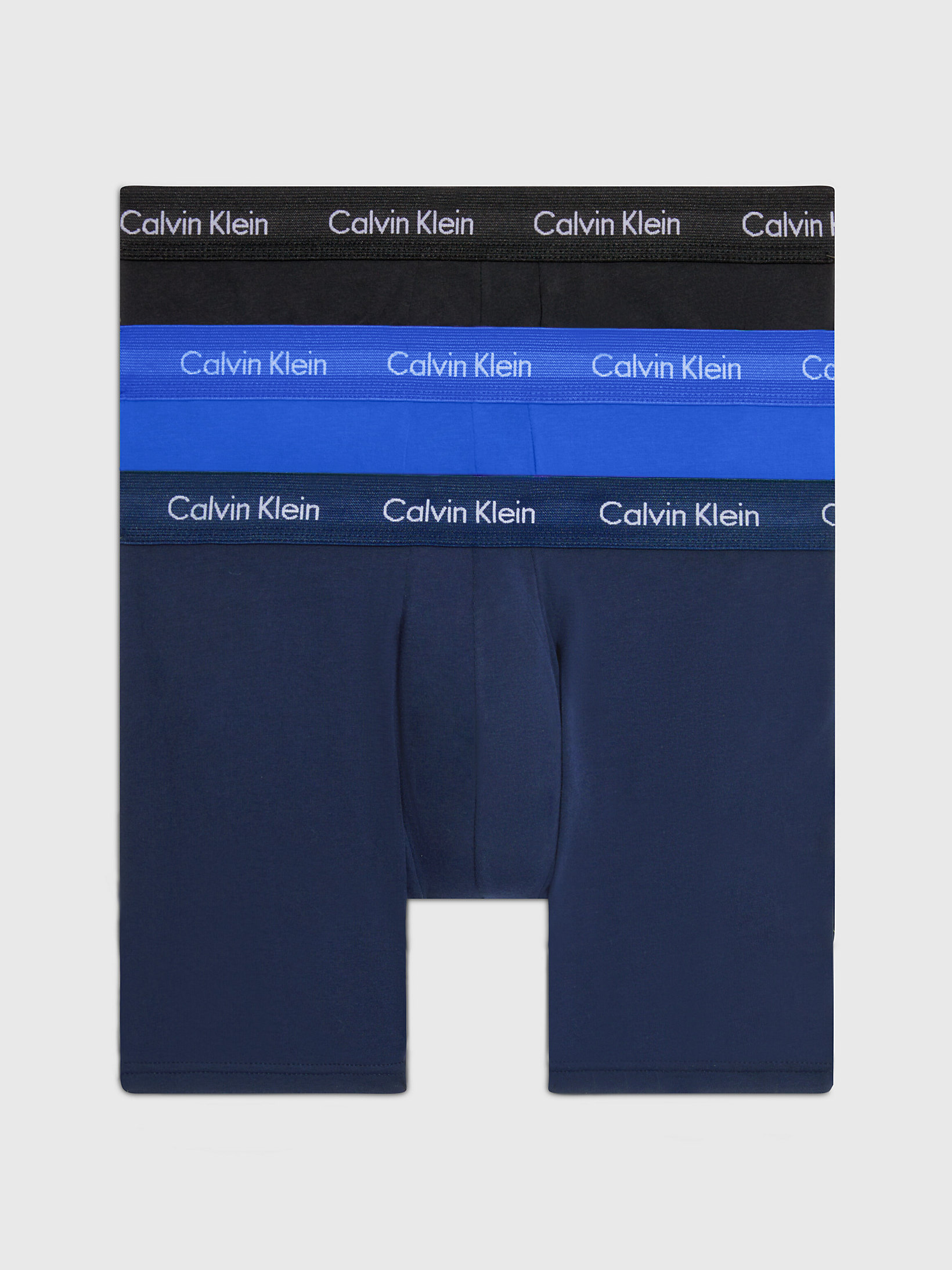 Boxer Aderenti Lunghi Confezione Da 3 - Cotton Stretch > Black/blueshadow/cobaltwater Dtm Wb > undefined uomo > Calvin Klein
