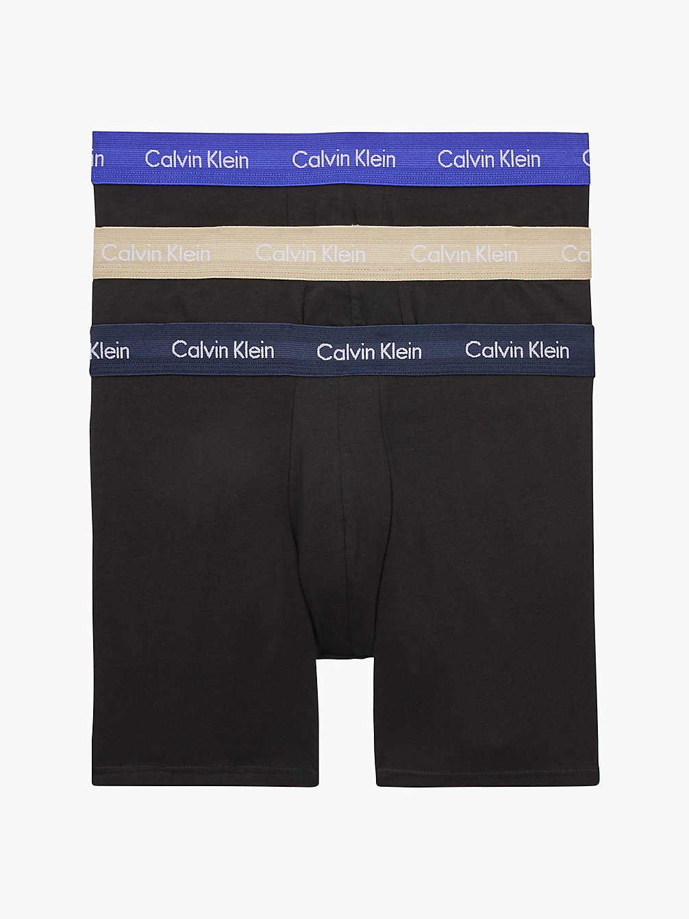 B-SHORELINE/ CLEM/ TRAVERTINE WB 3 Pack Boxer Briefs - Cotton Stretch undefined men Calvin Klein