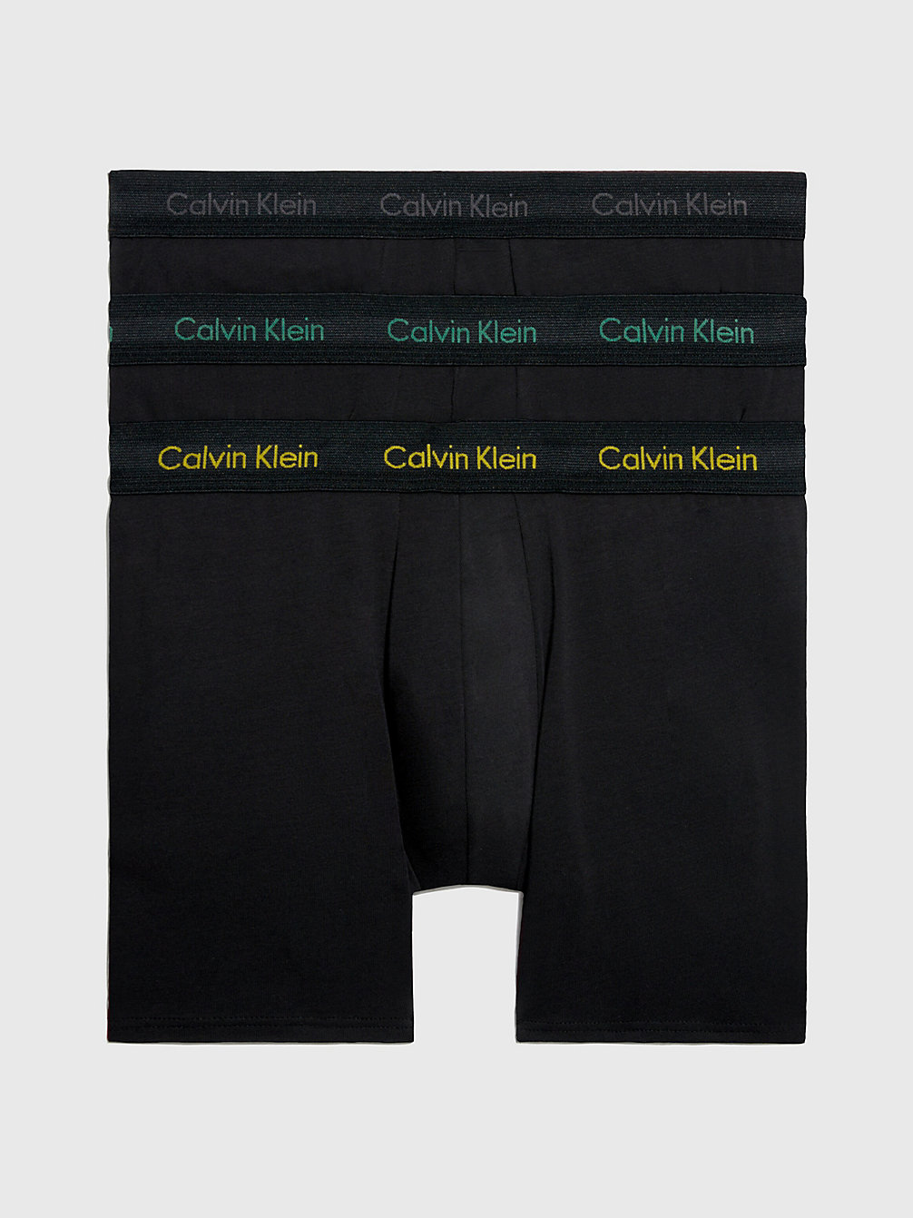 B-CHRCL HTHR, MRNGSD YW, FLG GRN LG Lot De 3 Boxers - Cotton Stretch undefined hommes Calvin Klein
