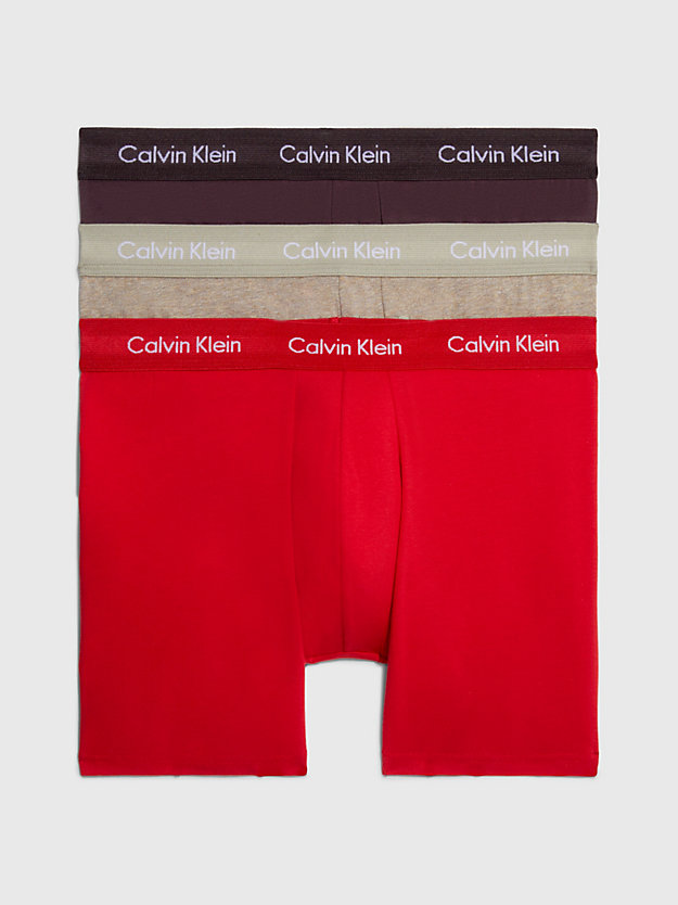 PWR PLUM, FUSCHIA BRY, ELEMENT HTHR 3 Pack Boxer Briefs - Cotton Stretch for men CALVIN KLEIN