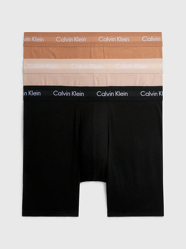 BLACK, CEDAR, SANDALWOOD Pack de 3 bóxers largos - Cotton Stretch de hombre CALVIN KLEIN