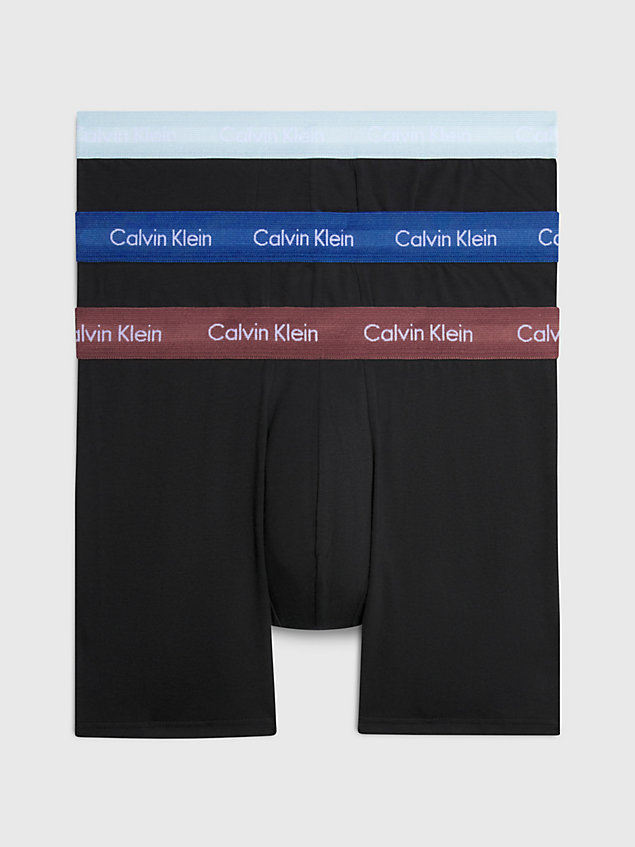  true navy wbs zestaw 3 par długich bokserek - cotton stretch dla mężczyźni - calvin klein