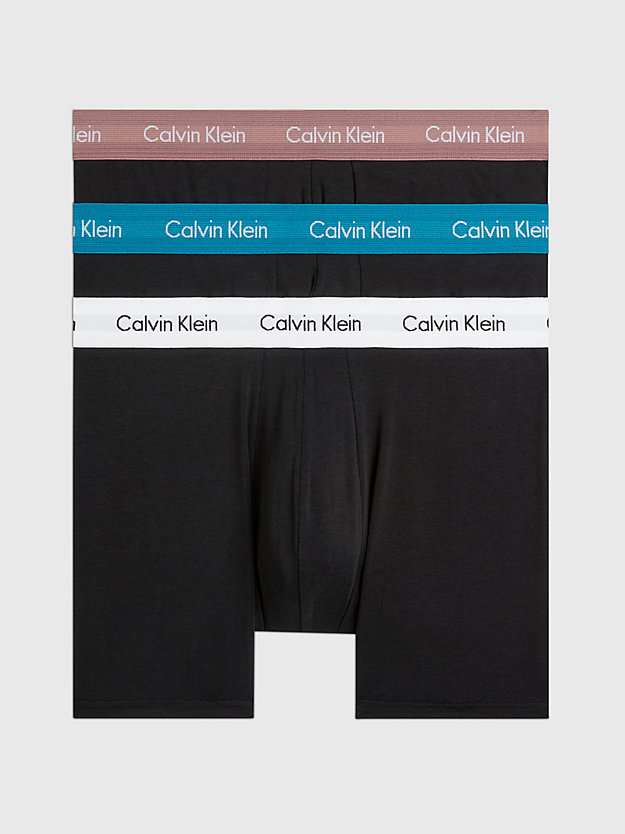 b-capri rse/ocn dpths wb/b-wte wb 3 pack boxer briefs - cotton stretch for men calvin klein