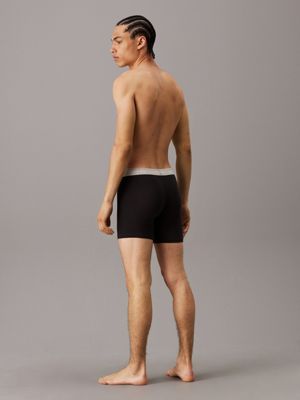 boxer aderenti lunghi in confezione da 3 - cotton stretch b- black da uomini calvin klein
