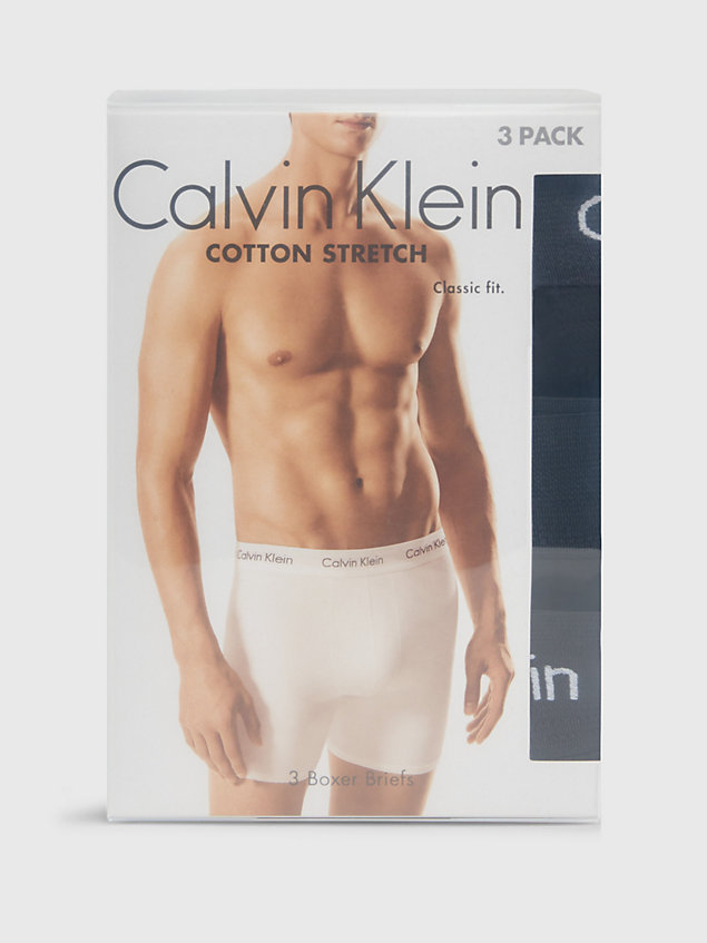 pack de 3 bóxers largos - cotton stretch black de hombre calvin klein