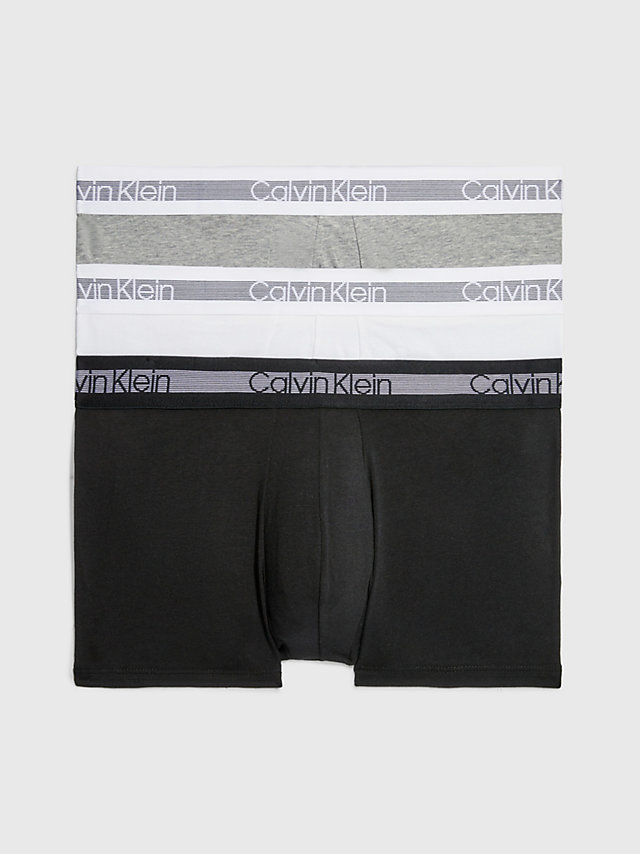 Grey Heather/black/white 3 Pack Trunks - Calvin Klein Cooling undefined men Calvin Klein